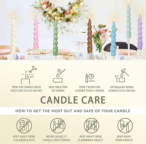 Miniatura 8 de Velas cónicas en espiral sin perfume, color blanco, 4 velas trenzadas de 7.5 pulgadas, hechas a mano, para cena, boda, decoración del hogar,