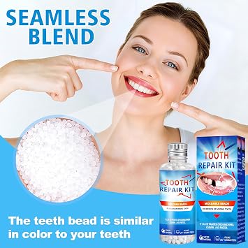 Tooth Repair Kit, Moldable False Teeth Beads, DIY Temporary Tooth Replacement Kit, Suitable for Missing, Broken and Chipped, Tooth Repair Beads Make You Smile Confidently