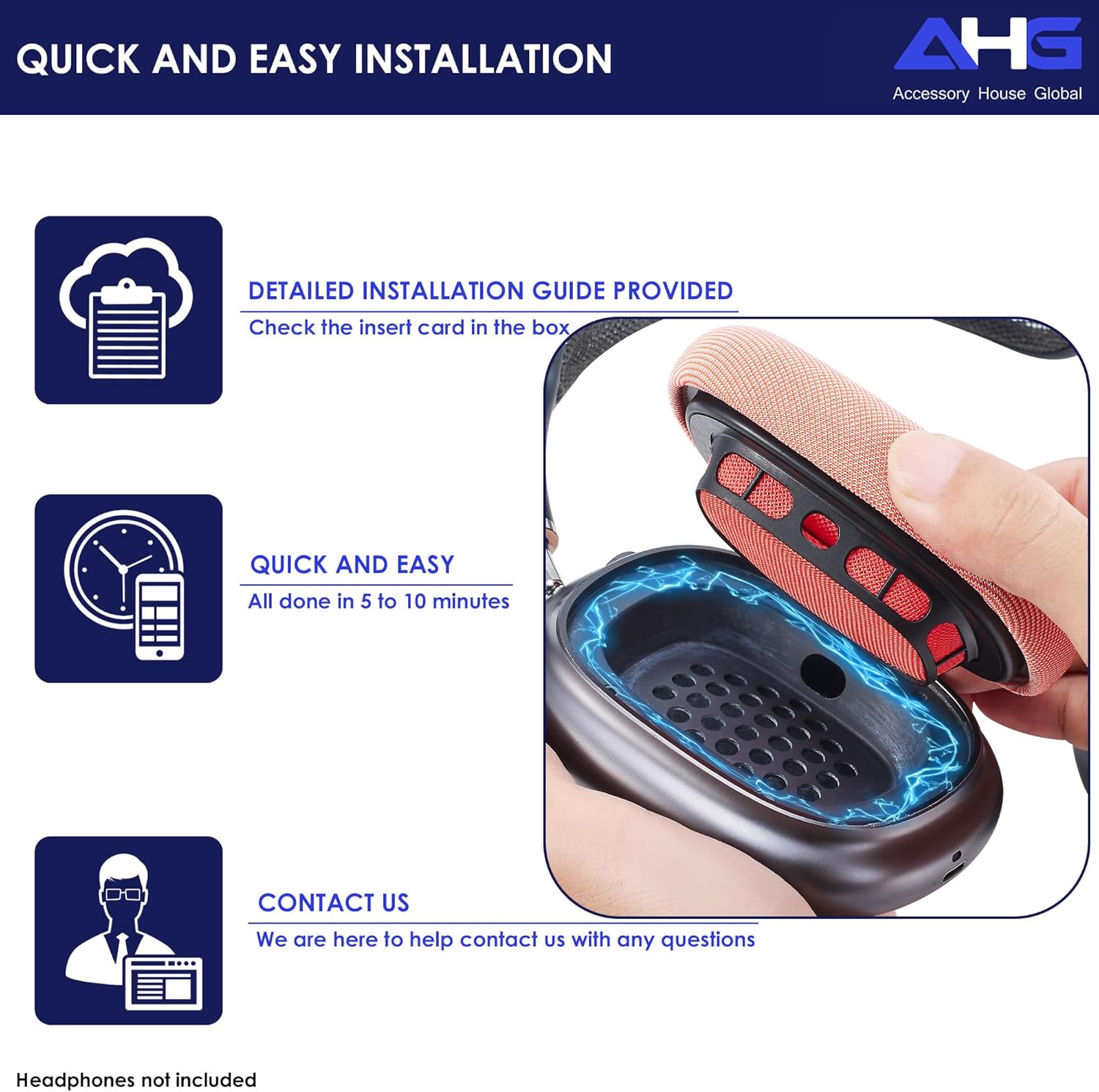 AHG Accessory House Global Upgraded Replacement air pods max Ear Cushions Pads Compatible with Apple AirPods Max Headphones (Pink). Silicone Lined Mesh/High-Density Foam/Strong Magnet - Image 7