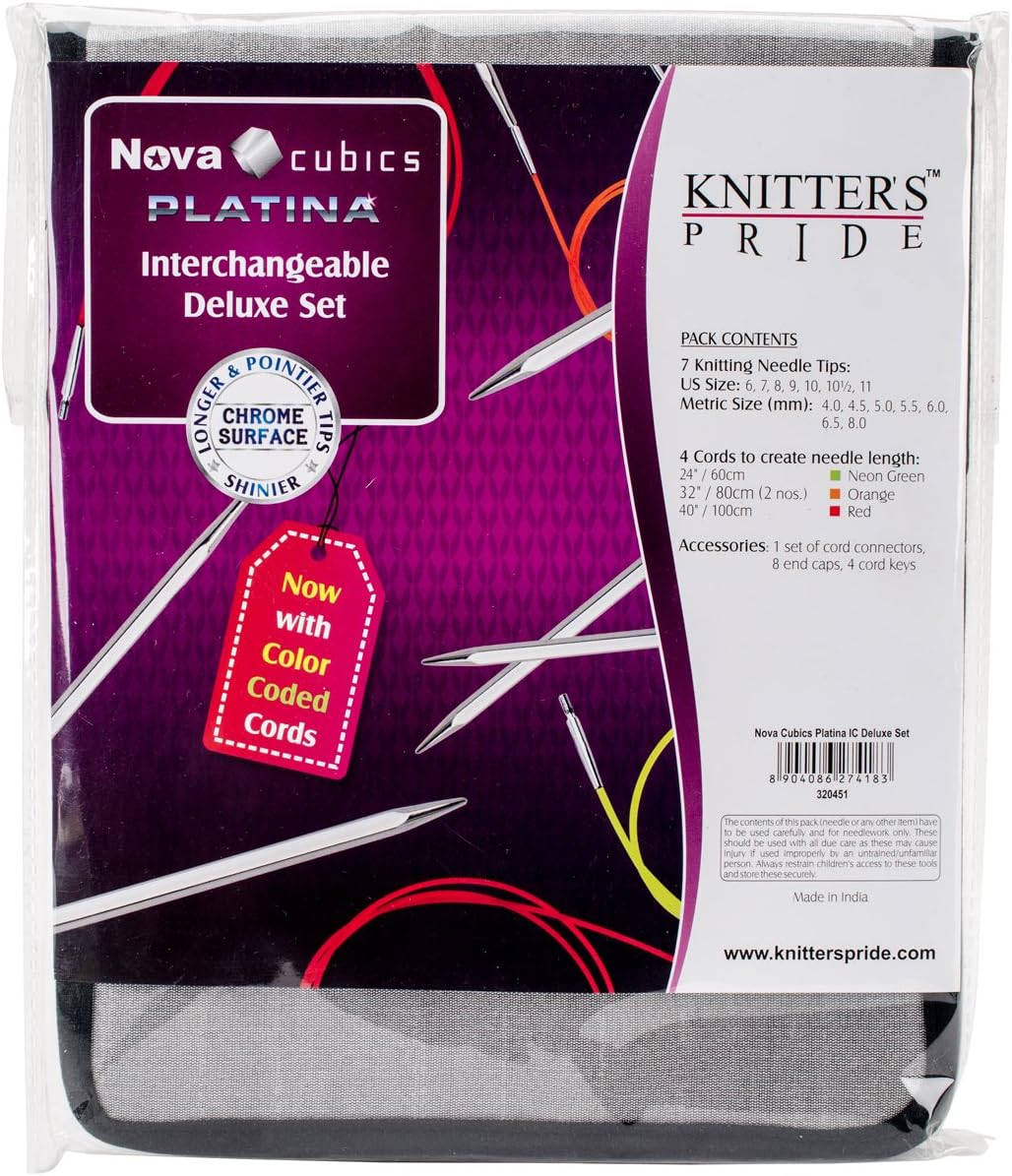 Knitter's Pride-Cubics Platina Deluxe Interchangeable Needle, Silver