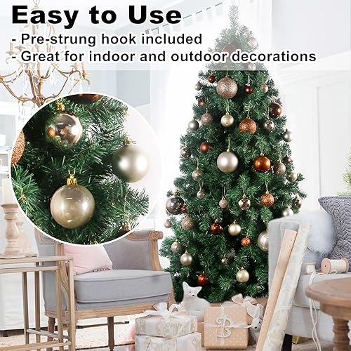 Vista 43 de 18 esferas medianas decorativas navideñas para árbol de Navidad, inastillables, para colgar, color púrpura, 2.5 pulgadas, paquete de 18