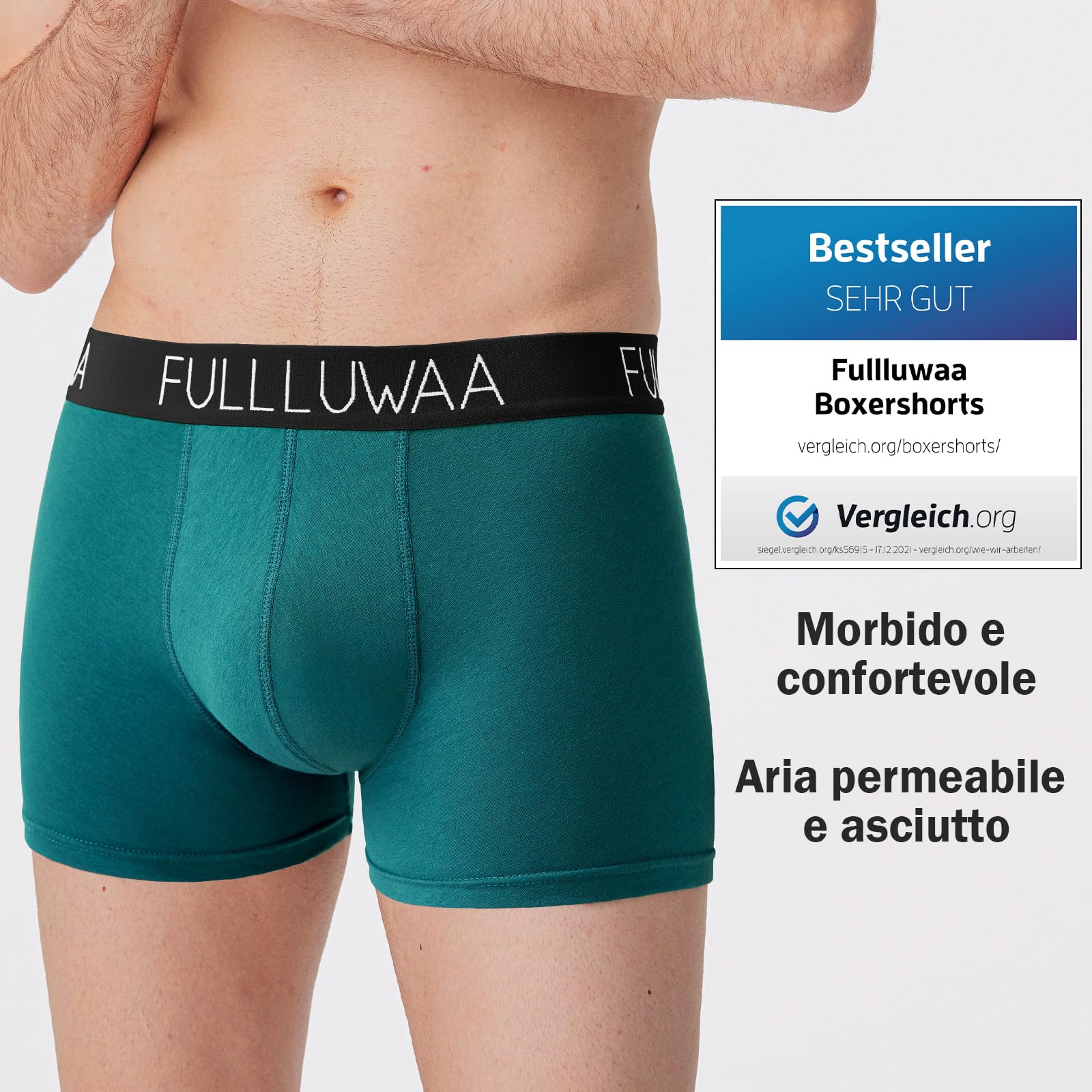 Fullluwaa Boxer Uomo (Pacco da 8) Mutande Uomo Cotone, Aderenti e Confortevoli, Elasticizzato