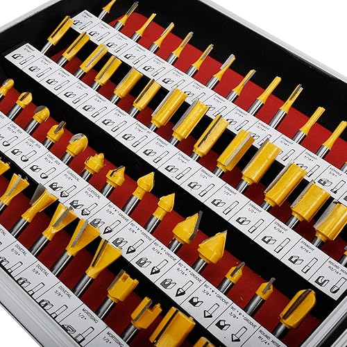 Miniatura 7 de KUNTEC Juego de brocas de carburo de tungsteno para carpintería con puntas de carburo de tungsteno de 100 piezas de 1/4"