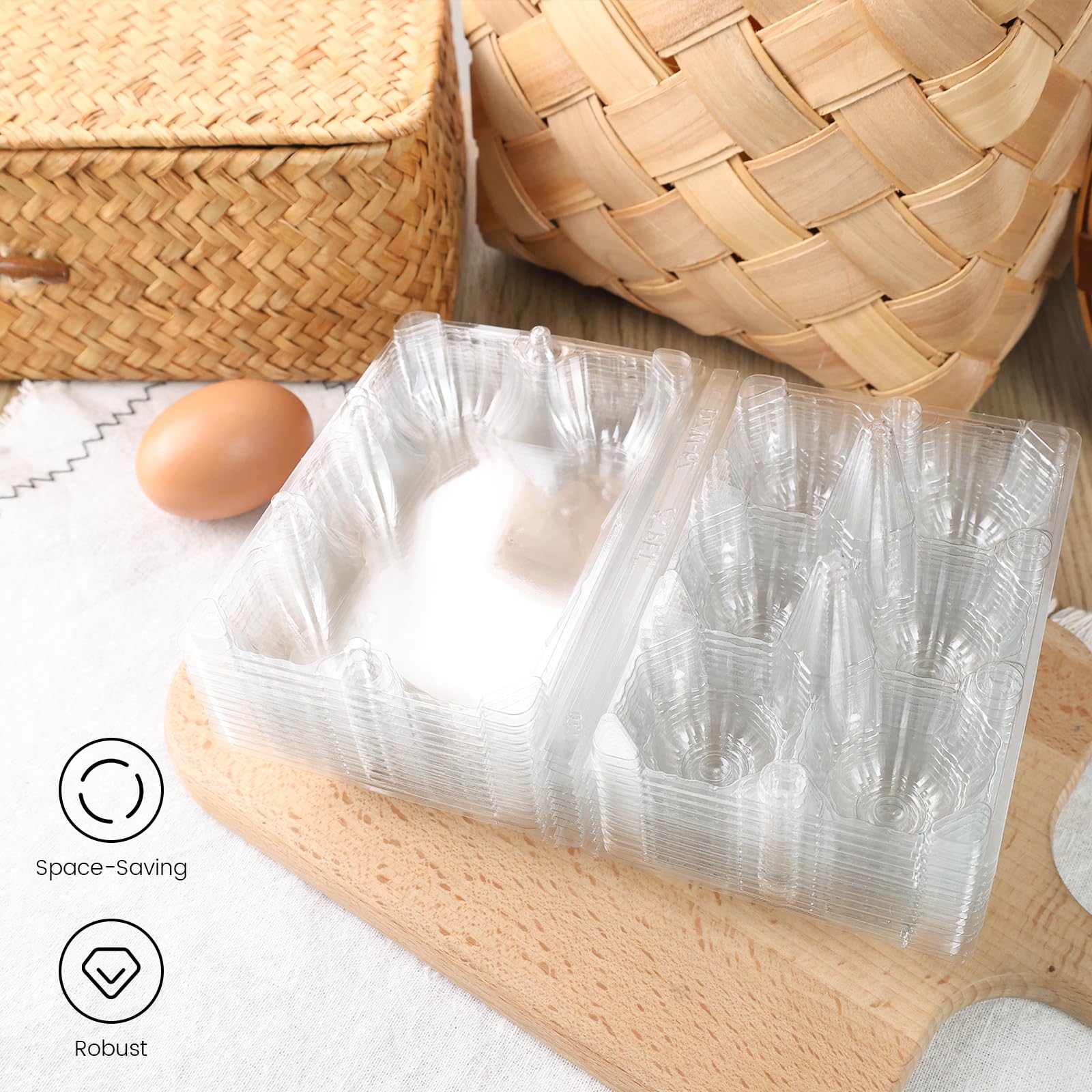 Snapklik.com : Clear Egg Cartons Bulk, Half Dozen 6 Count Empty Egg ...