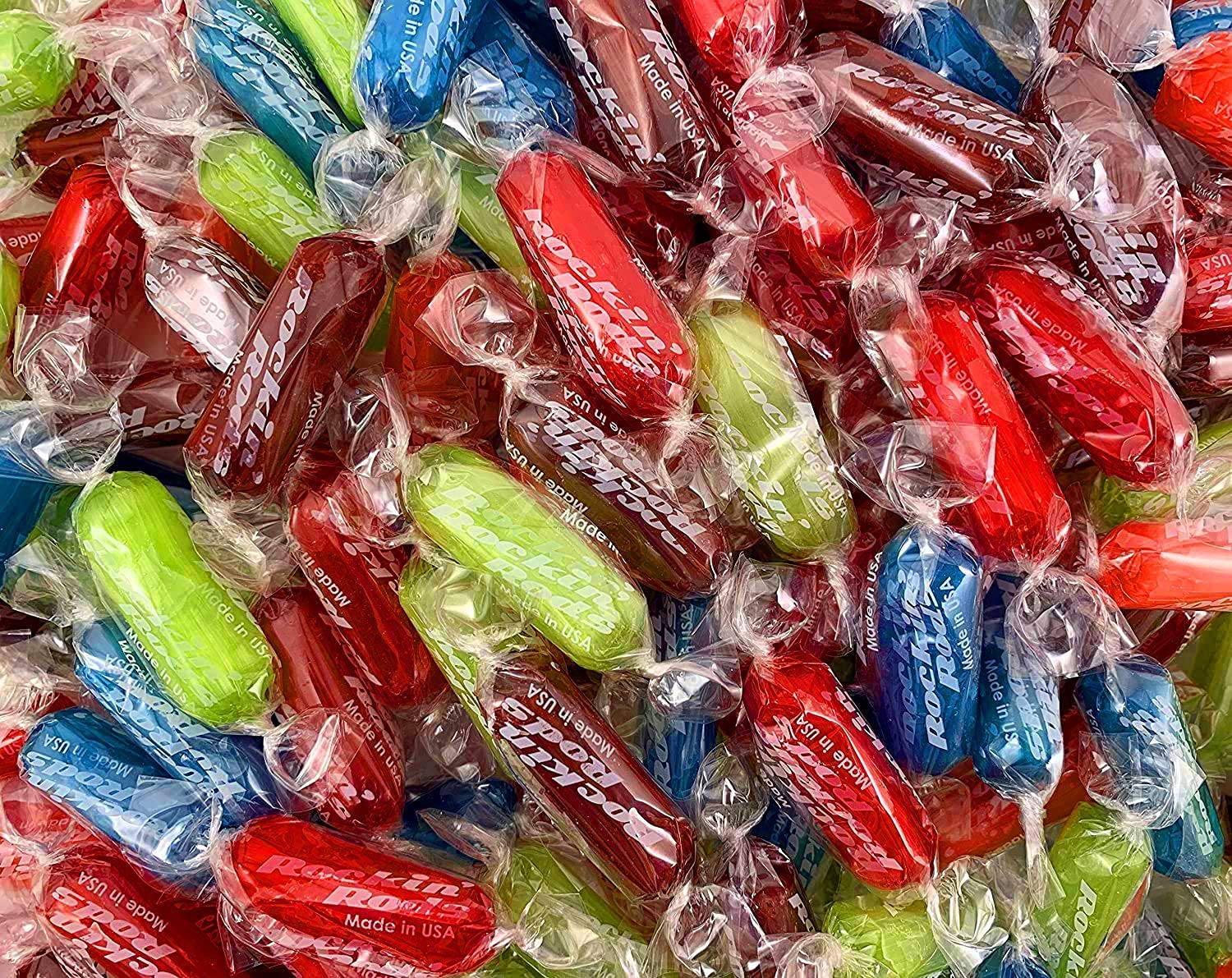 Assorted Rockin Rods Hard Candy Fruit Flavored, 2 Pound
