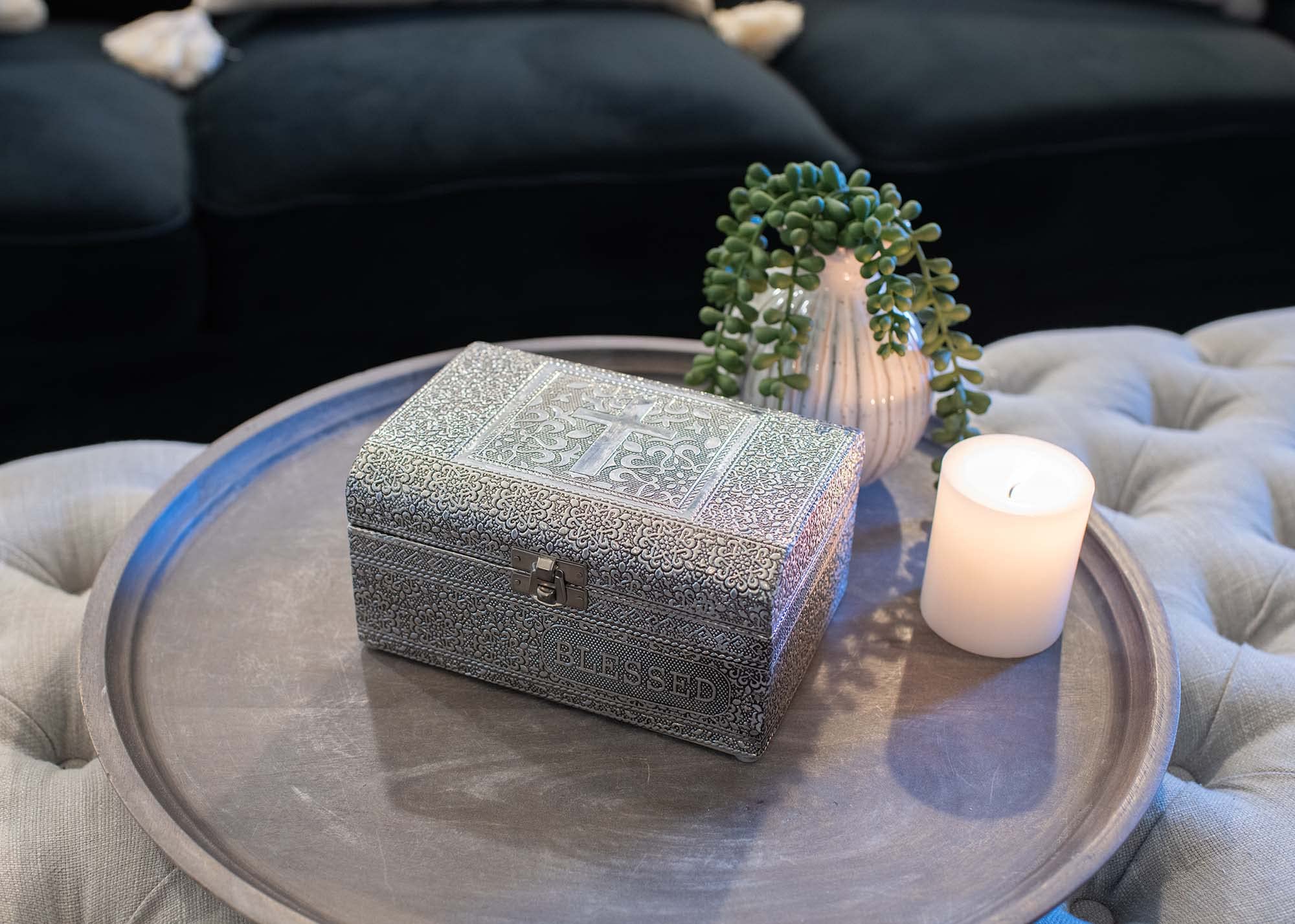 Blessed Silver Keepsake Box - Cottage Garden -6