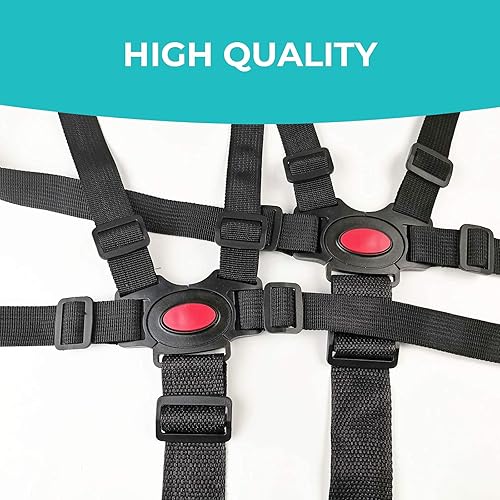 Miniatura 6 de Cinturón de seguridad ajustable para bebé, arnés de seguridad de 5 puntos, cinturón de seguridad ajustable para silla alta y silla de paseo, color