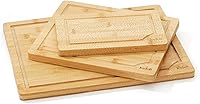 Vista 7 de JoyJolt Bamboo Cutting Boards - Large & Small Wooden Board - Serving Cheese, Bread or Chopping Boards. Non-Slip