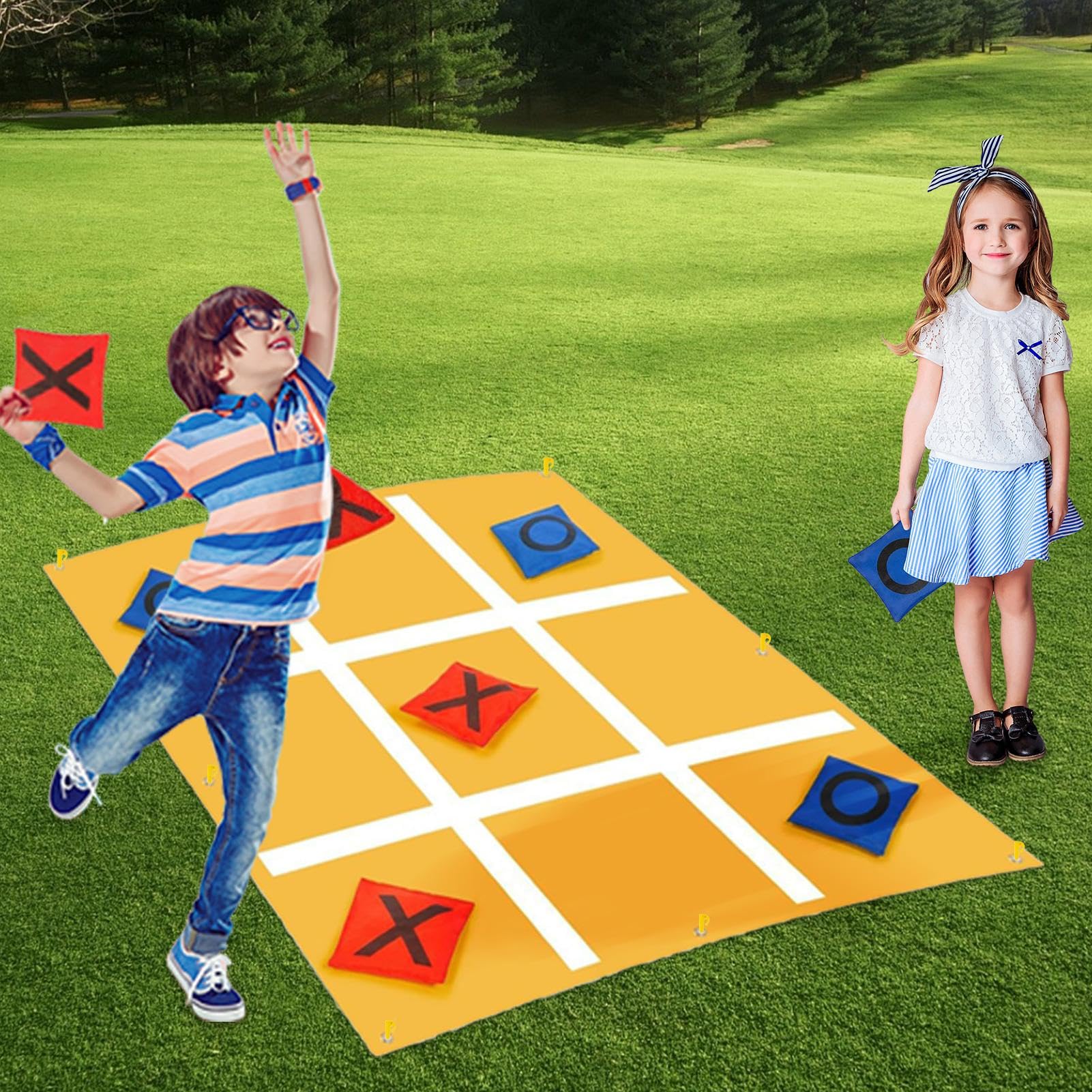 Outdoor Wurfsack-Spiel Für Kinder | 10 Sitzsäcke Mit Spieltuch - Spaß Für Drinnen & Draußen