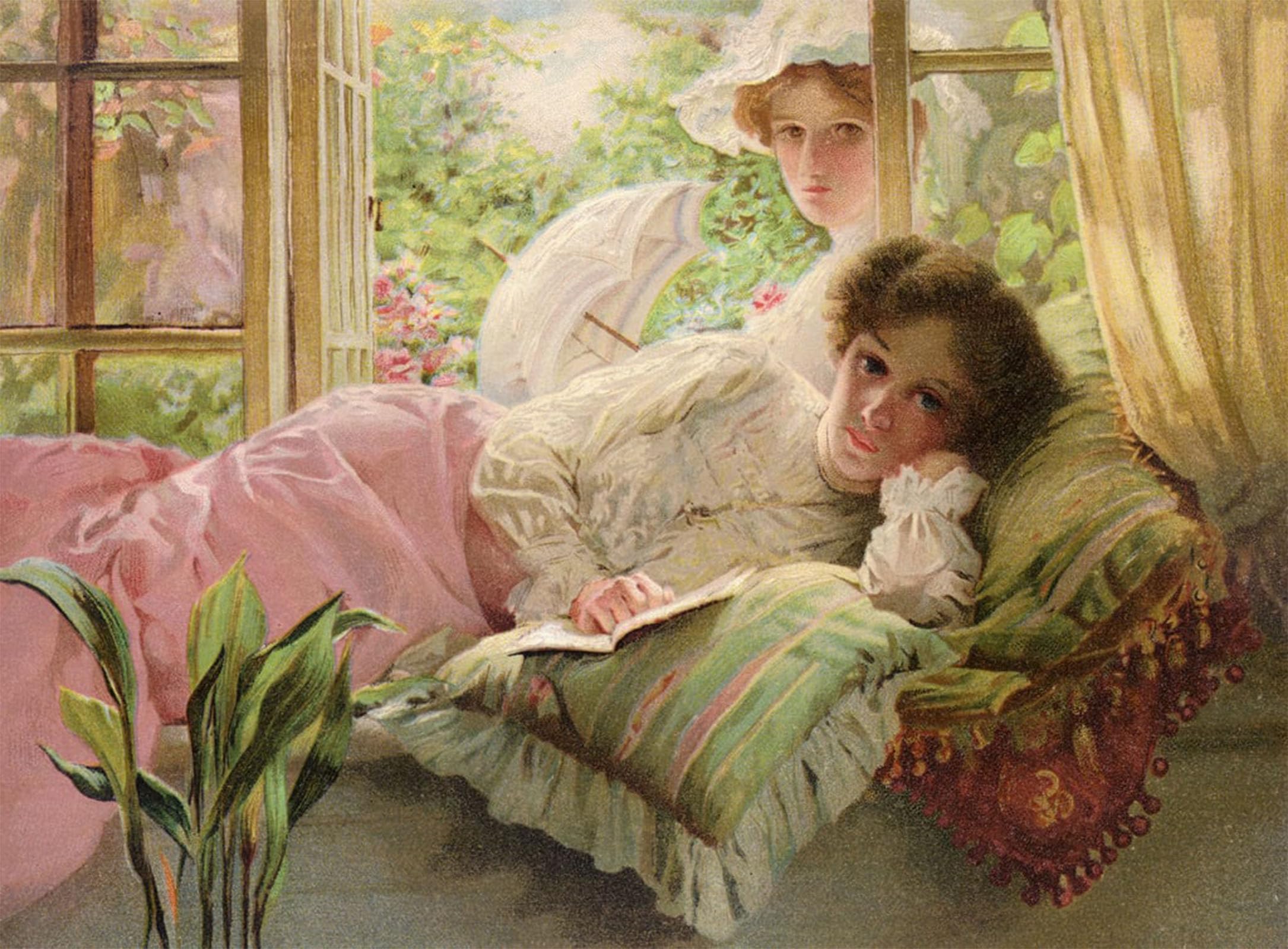 SERENDIPITP Vintage Picture Print on Canvas Wall Art Poster Mother's Rest Time by Benjamin Kennington Artwork Print Poster for Wall Decor 60x90cm