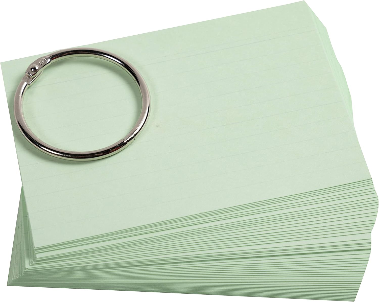 Exacompta - Ref 10330E - Bristol Revision Flashcards with Ring (Pack of 50 Cards) - A7 (77 x 105mm) in Size, Perforated Sheets, Lined Rulings - Random Colour