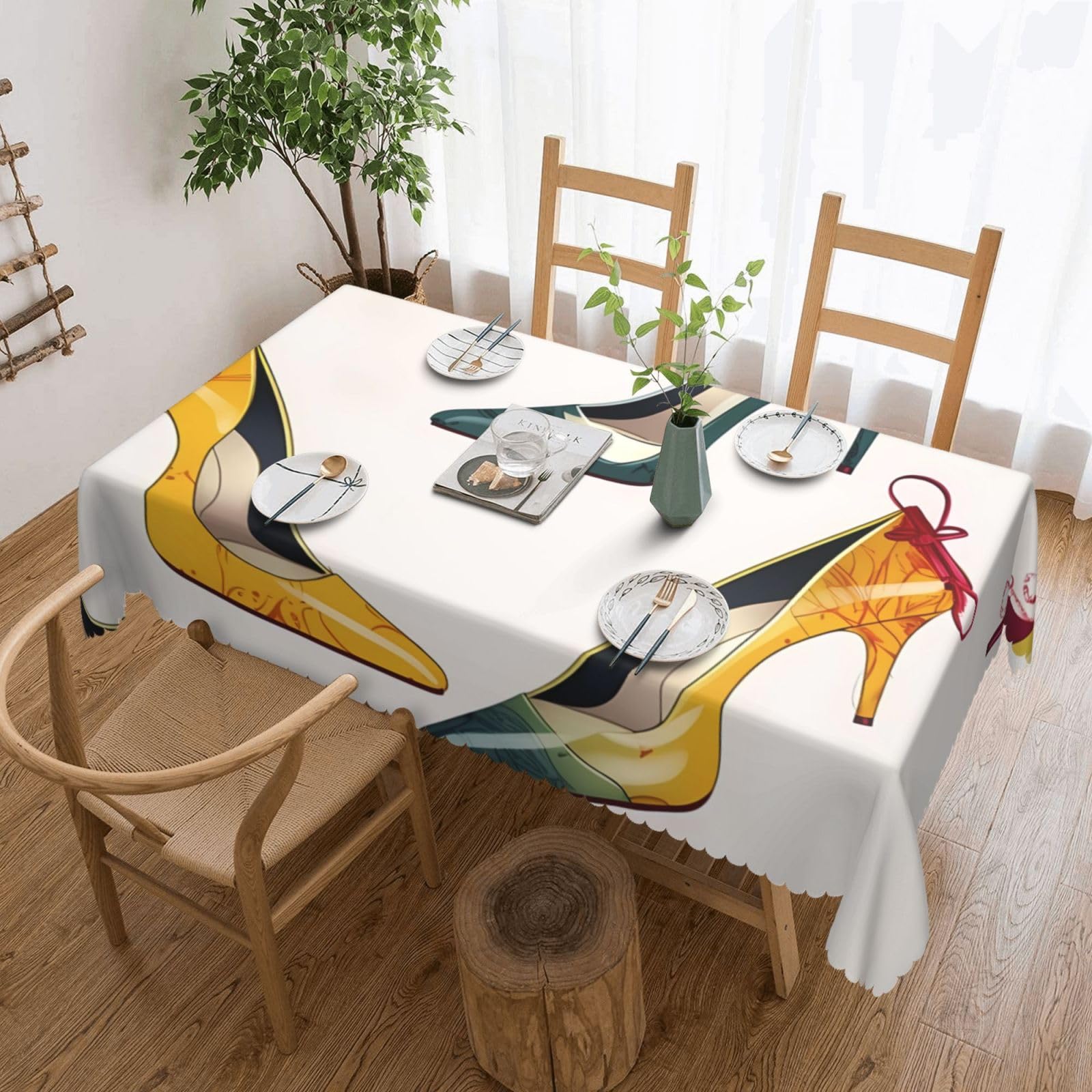 Nappe rectangulaire intérieur et extérieur pour repas de style ferme
