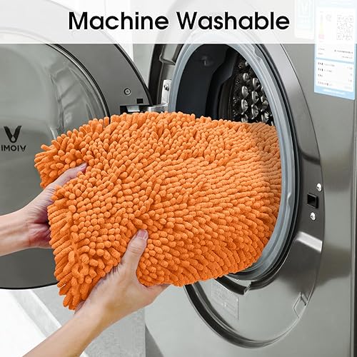 Miniatura 7 de HomeIdeas juego de 3 alfombras de baño, incluye alfombrilla de inodoro en forma de U, alfombrilla de baño y cubierta para tapa de inodoro, lavables