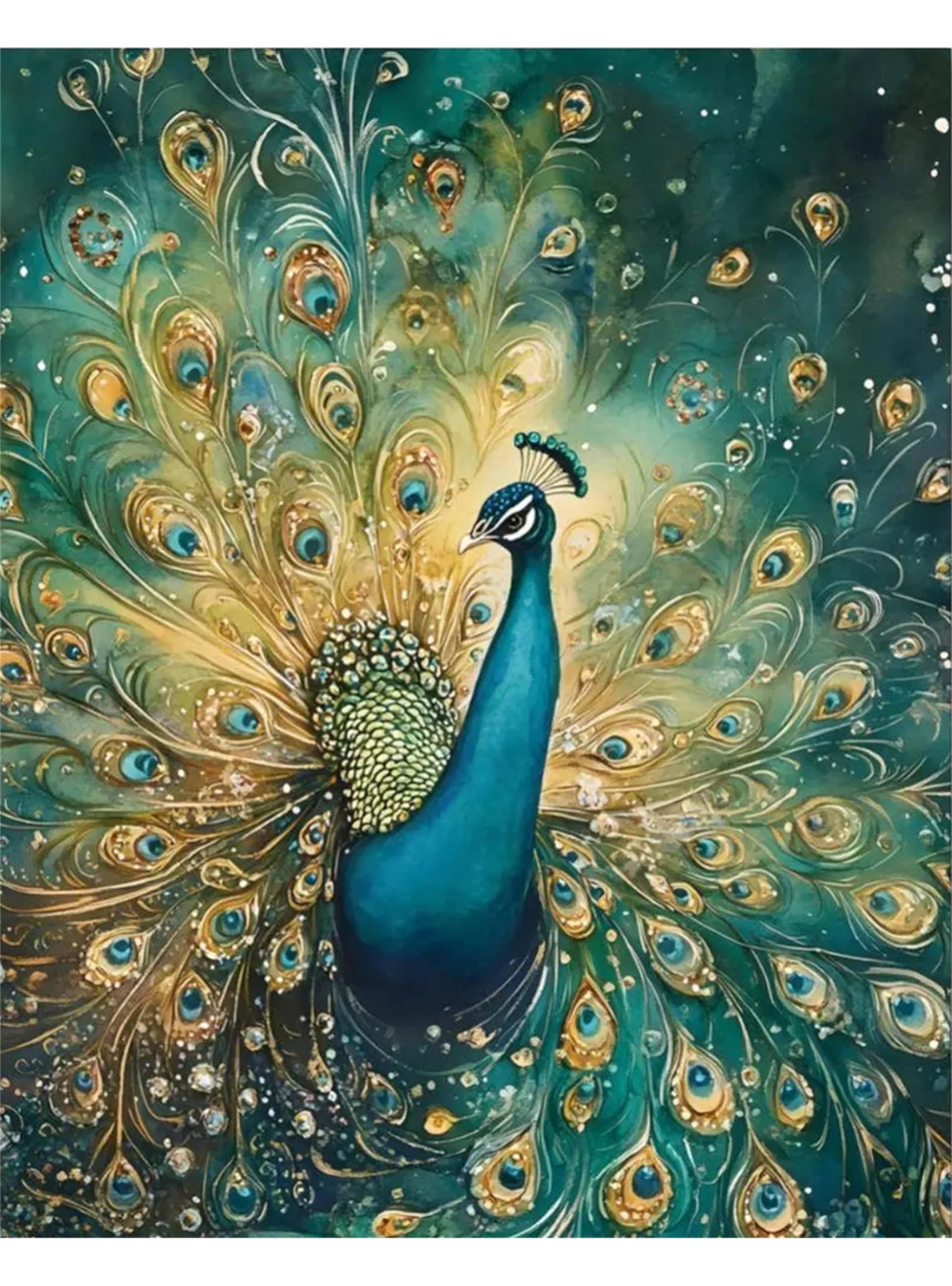 ZHOSOHO DIY Paint by Numbers Kits for Adults,Painting Kit on Canvas, Color by Numbers,Large Adult Paint by Number for Home Wall Decor,Gifts (Peacock)