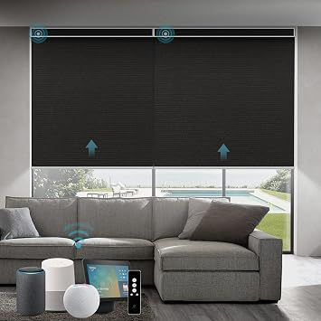 SmartWings Motorized Roller Shades 100% Blackout Smart BlindsEclipse Black