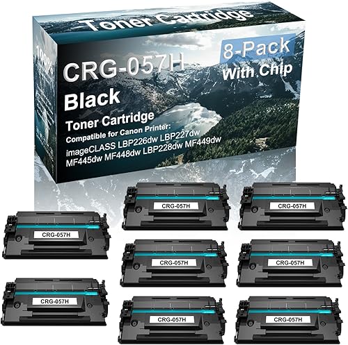 Paquete de 8 cartuchos de impresora láser compatibles con Canon CRG-057H de alta capacidad para impresora Canon imageCLASS MF448dw LBP228dw MF449dw