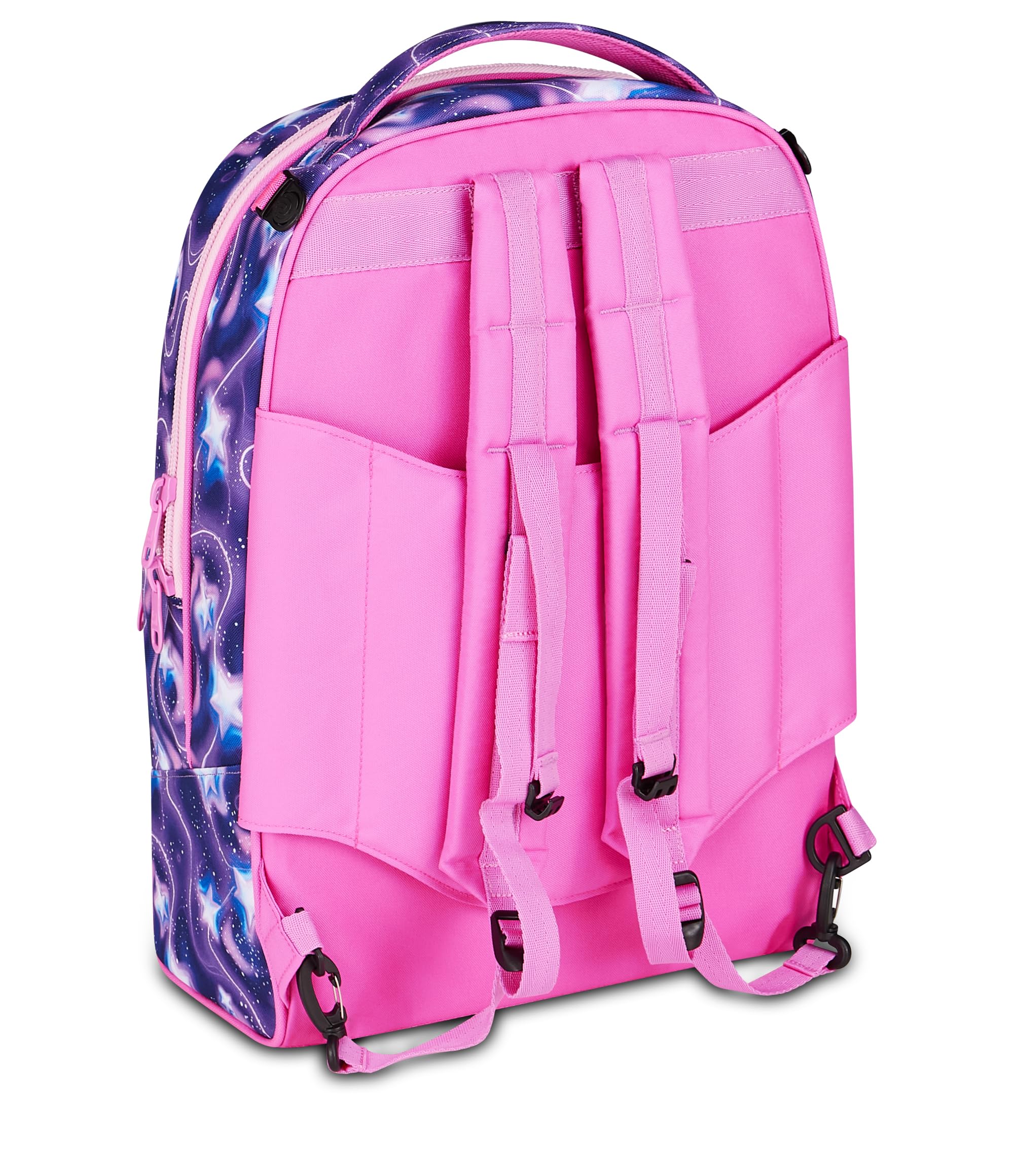 SJ GANG STYLE JAM GANG Trolley Scuola Jack 8 ruote FLUFFY PINK GIRL, Viola, 34 L, Scomponibile, Uso Zaino, Cross-over System, Spallacci a scomparsa, Tasca portaborraccia, Elementari e medie, Bambina