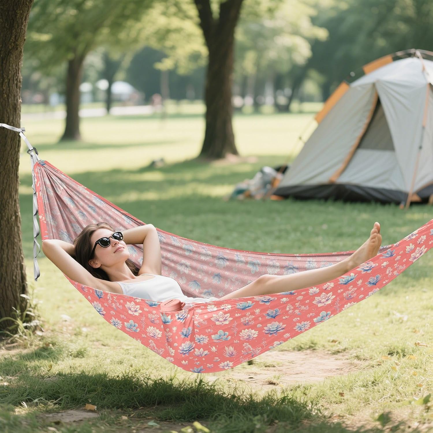 Cute Succulents Hammocks for Camping with Hanging Rope Portable Hammock for Camping Travel Accessories