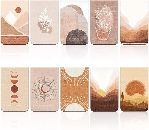 Juego de 10 marcadores magnéticos para página, varios marcadores de puesta de sol con paisaje para regalos, estudiantes, profesores, lectura