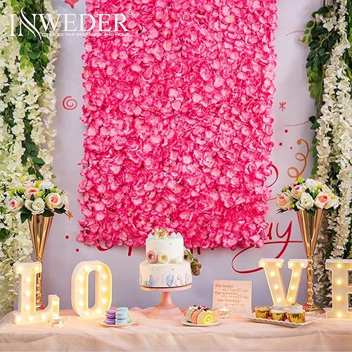 Miniatura 3 de Panel de pared de flores, 6 piezas de decoración de pared de flores blancas, fondo de pared de flores falsas, flores artificiales 3D para pared,