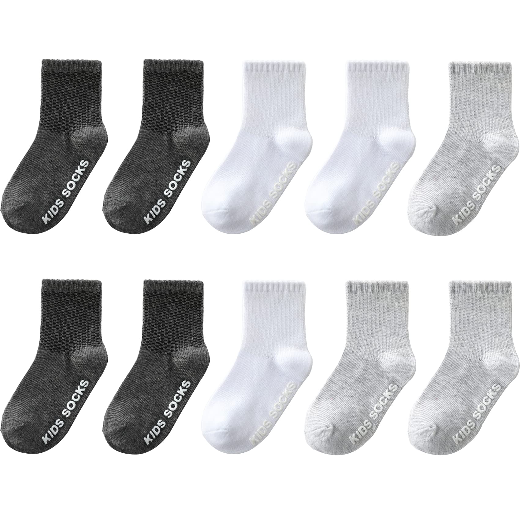 Aroveea Toddler Socks Non Slip Grip Baby Socks 10/12 Pack for Toddler Boys Girls Kids Socks,Cute Cotton Baby Socks