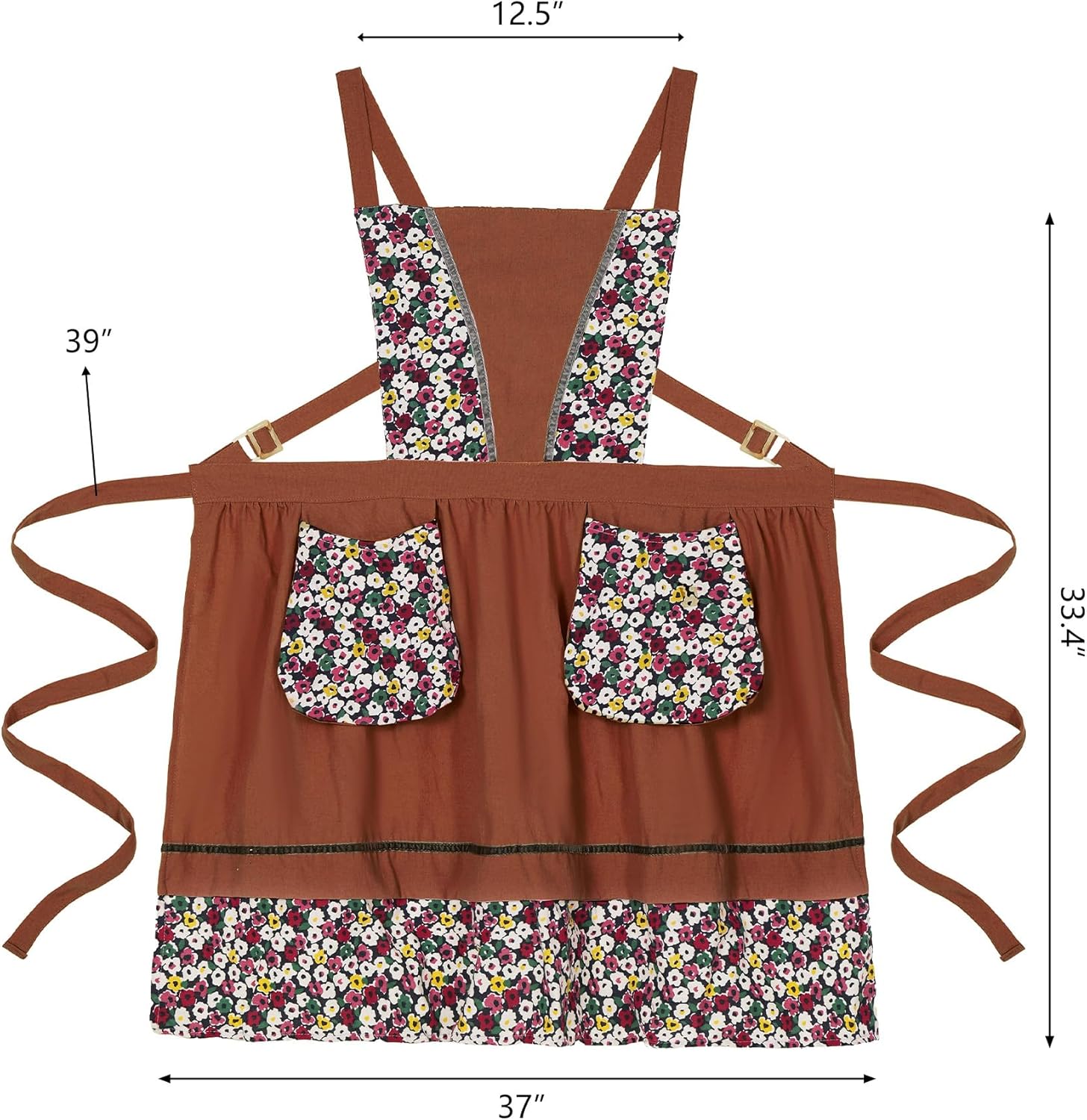 Kitchen Aprons for Women with Pockets Cute Vintage Chef Pinafore Apron for Gardening Cooking Baking Painting - Image 6