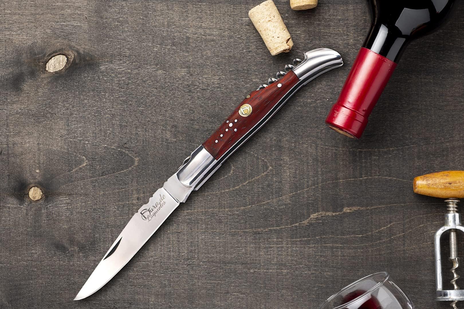 Dura Knives Dk-04 Luxembourg Original French Laguiole Knives Pocket Folding Knife Paddock wood Handle 5.6" Closed