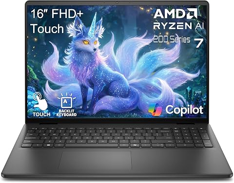Dell 16-inch FHD+ Touchscreen Business Laptop with AMD Ryzen 7, 64GB RAM, 2TB SS