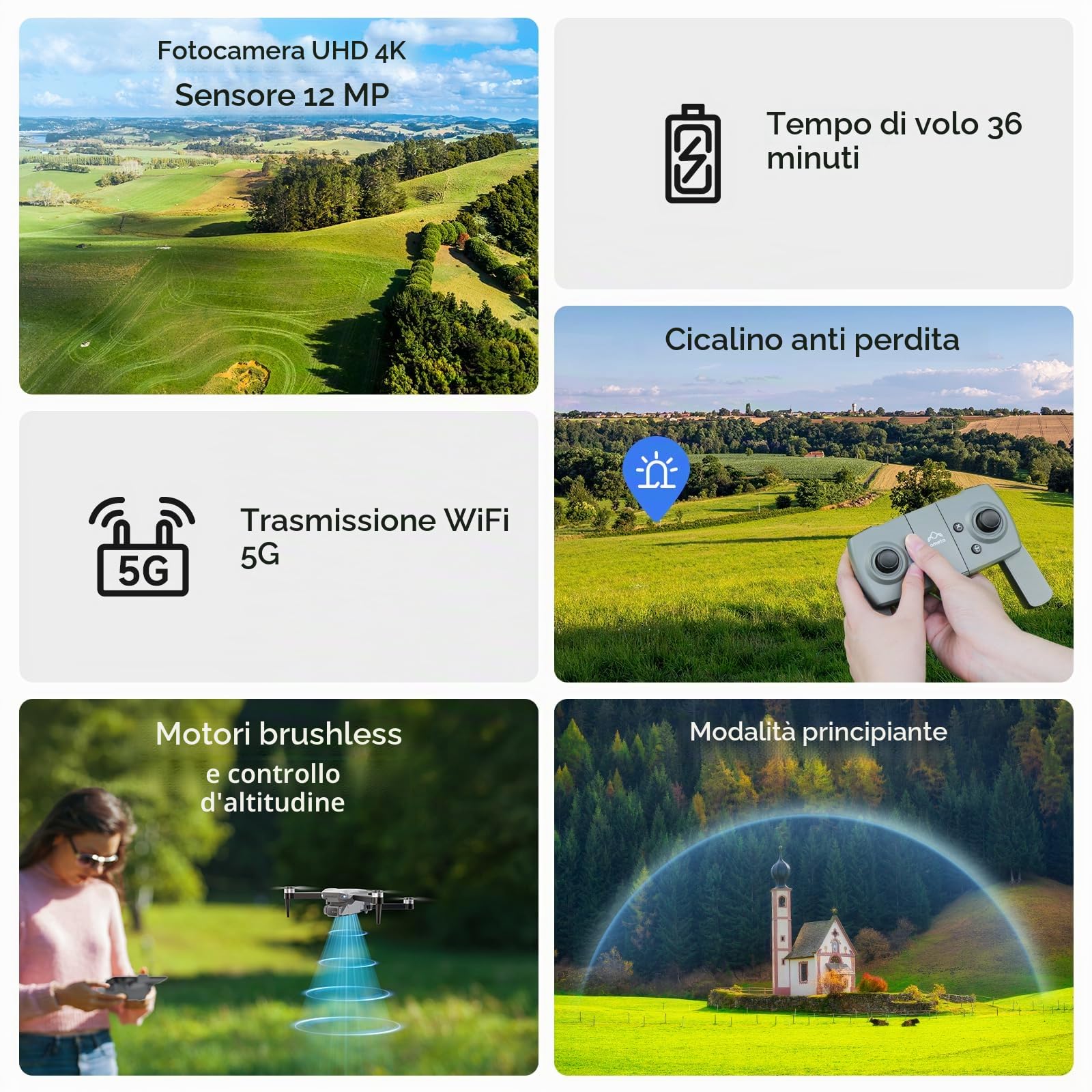 Ameta S20 Lite Drone con Telecamera 4K Include Eliche di Ricambio (2 Set in Totale)