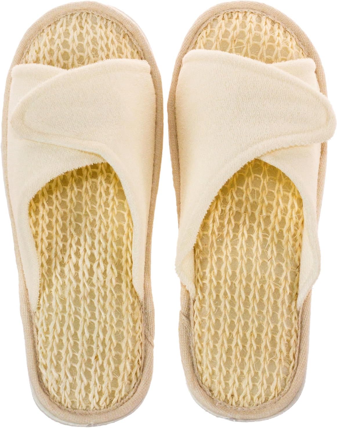 Hotel, Spa & Salon Natural Sisal Slippers – Natural Sisal & Terrycloth House, Bedroom & Bathroom Slippers