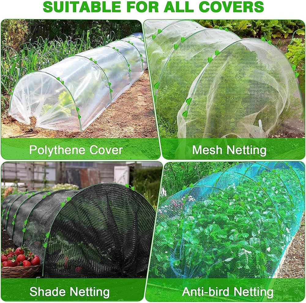 Polytunnel para cama elevada, 40 arcos de túnel de plantas, neumáticos de túnel de jardín, arcos de túnel de polietileno envueltos con plástico, arcos de túnel de invernadero, neumáticos de