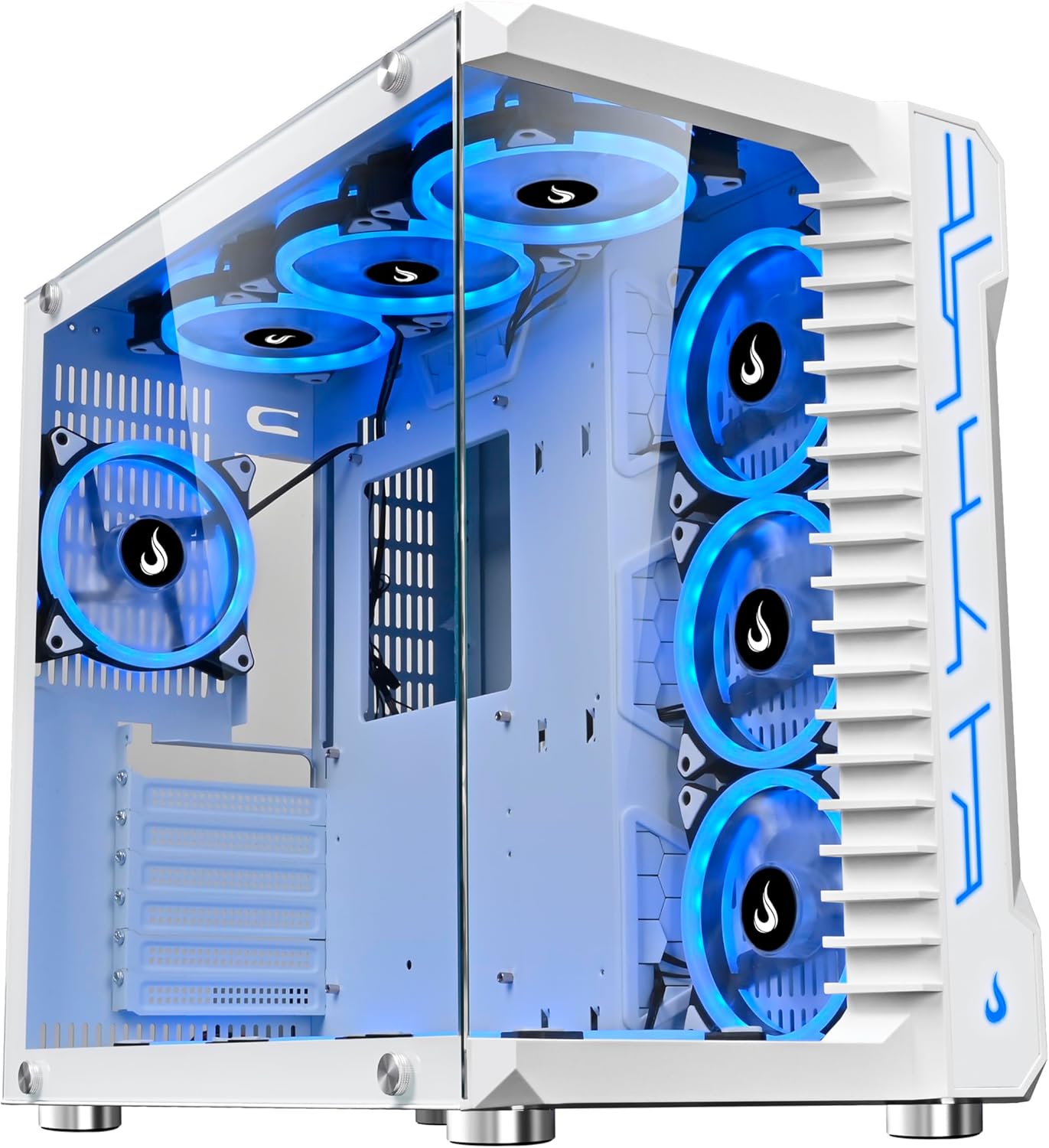 Amazon.com: Case Computer Rise Mode USA Galaxy Glass, Mid Tower ...