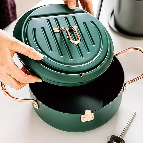 Miniatura 5 de Cyrder Olla japonesa para freidora, 4.3L, 11 pulgadas (11 pulgadas4.2 L, verde)