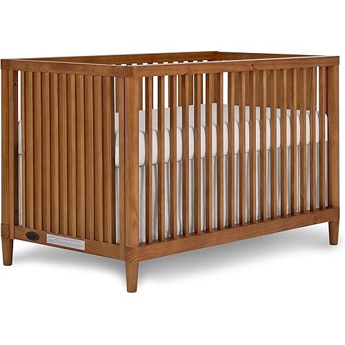 Evolur Flynn 3-in-1 Convertible Island Crib in Sedona, JPMA Certified, Converts from A Baby Crib to Toddler Bed and Daybed