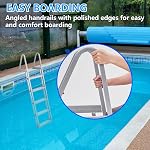 3 Step Removable Dock Ladder - 350 LBS Load Weight Capacity, Aluminum Pontoon Boat Ladder with 4 in Wide Non-Slip Pedal, Ideal for Lake, Swimming Pool, Marine Boarding