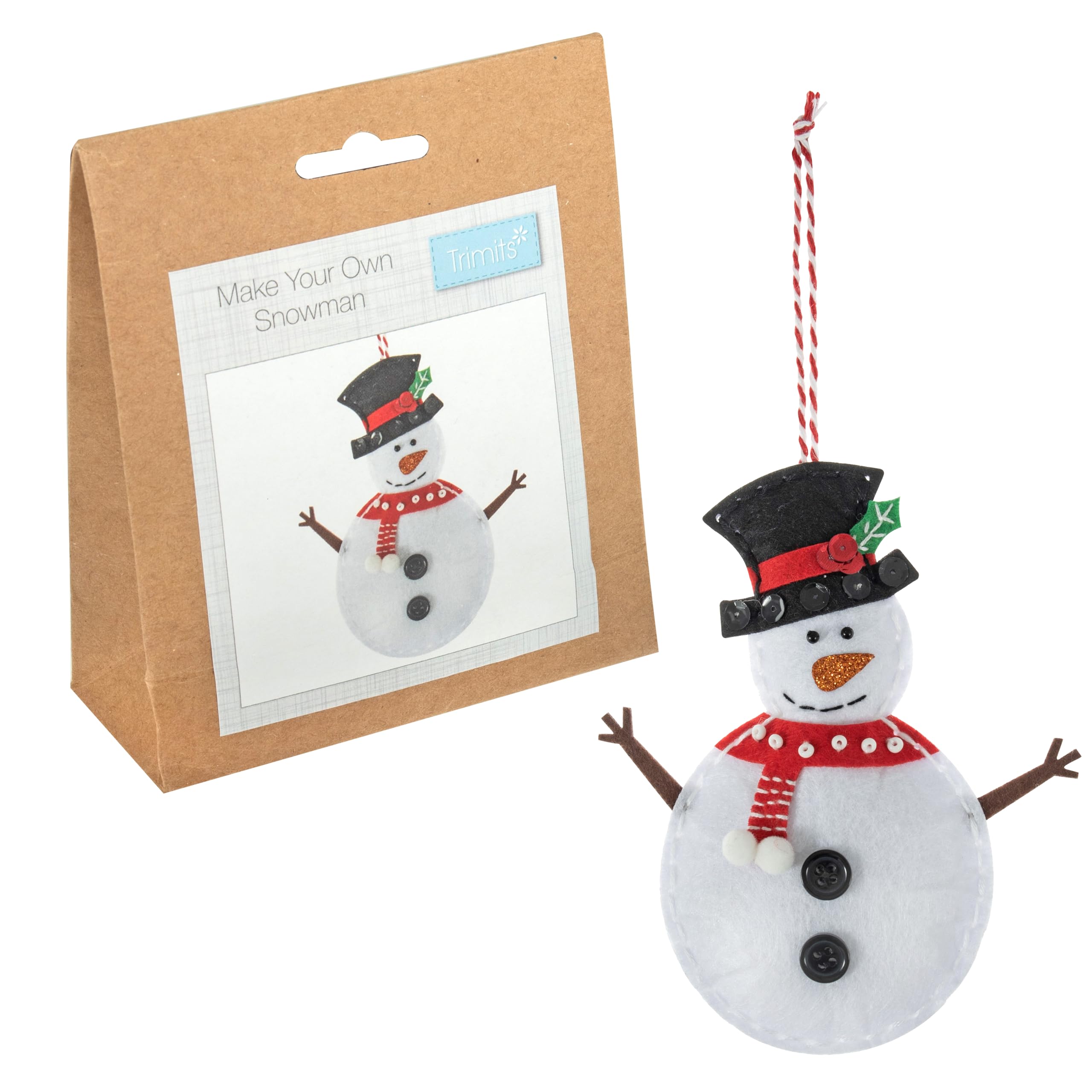 Trimits Christmas Felt Decoration Kits, 11 x 13cm, Snowman — image 1