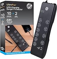 Vista 11 de GE UltraPro - Protector SurGE de 9 tomas, 8 pies, color negro