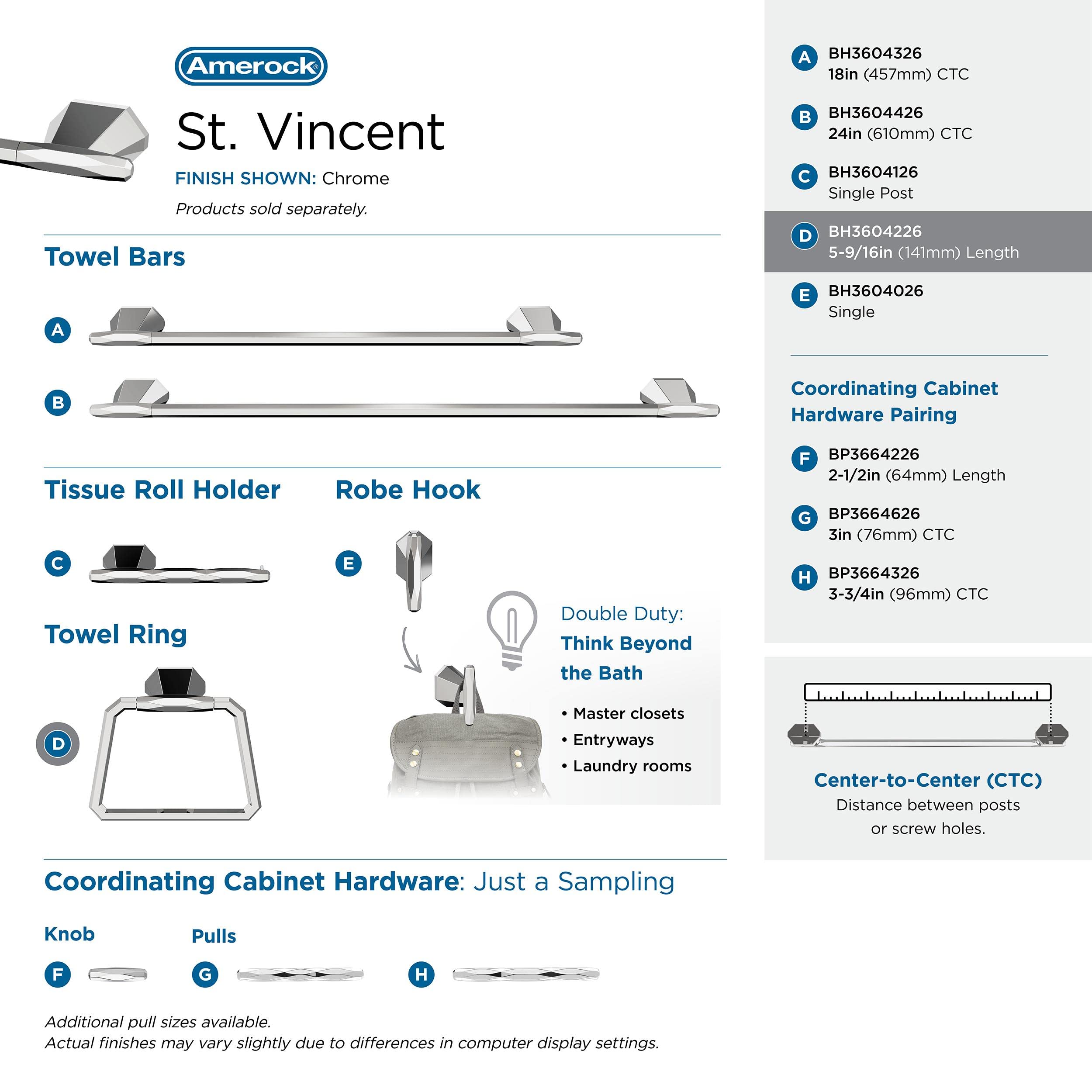Amerock BH3604226 | Chrome Towel Ring | 5-9/16 In (141 Mm) Length - View #4
