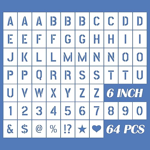 Miniatura 7 de Plantillas de letras para pintar reutilizables plantillas pequeñas de plástico para pintura en aerosol de 2 pulgadas para madera, pared, 64 unidades