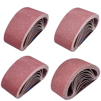 20 PCS 2.5 inch x 14 inch Abrasive Sanding Belts - 5 Each of 40 80 120 240 Grit Aluminum Oxide Sanding Belts For Belt sander (2.5 x 14 inch)