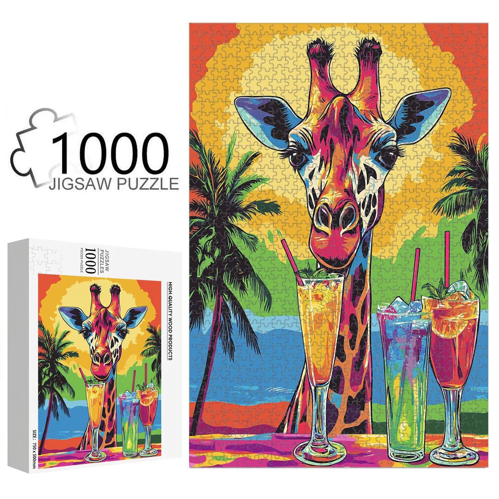 1500 Pezzi Puzzle Adulti - Giraffa & Estate - Decorazione Murale 1T#2118