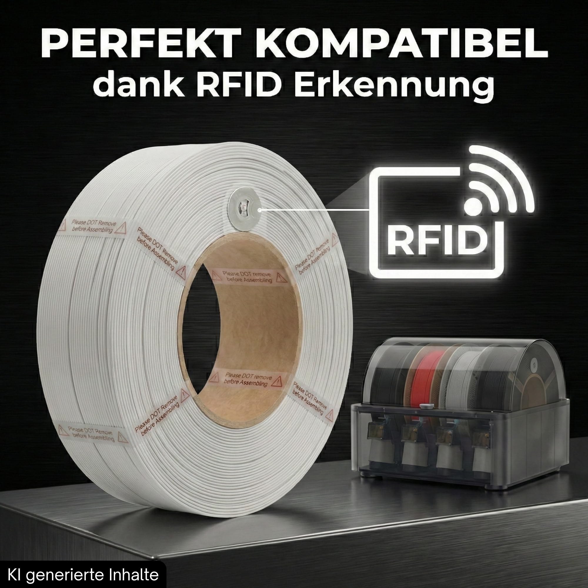 PET-G BASIC FILAMENT 1,75 mm wkład do Bambu Lab PETG z chipem RFID do drukarek 3D AMS Bambulab akcesoria biały 30106