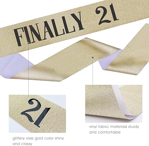 Miniatura 5 de FUNSACHY Juego de tiara de banda y diamantes de imitación de 21 cumpleaños, regalos de cumpleaños de 21 años para ella, decoraciones de fiesta de 21