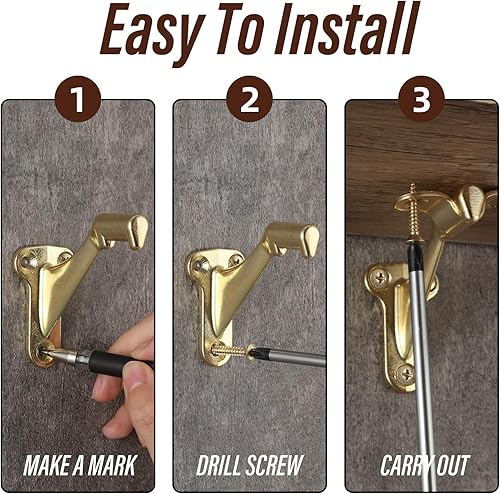 Miniatura 6 de HOME MASTER HARDWARE Soportes de escalera para pasamanos de 3 pulgadas, soporte de barandilla de mano resistente para escaleras del hogar u oficina,