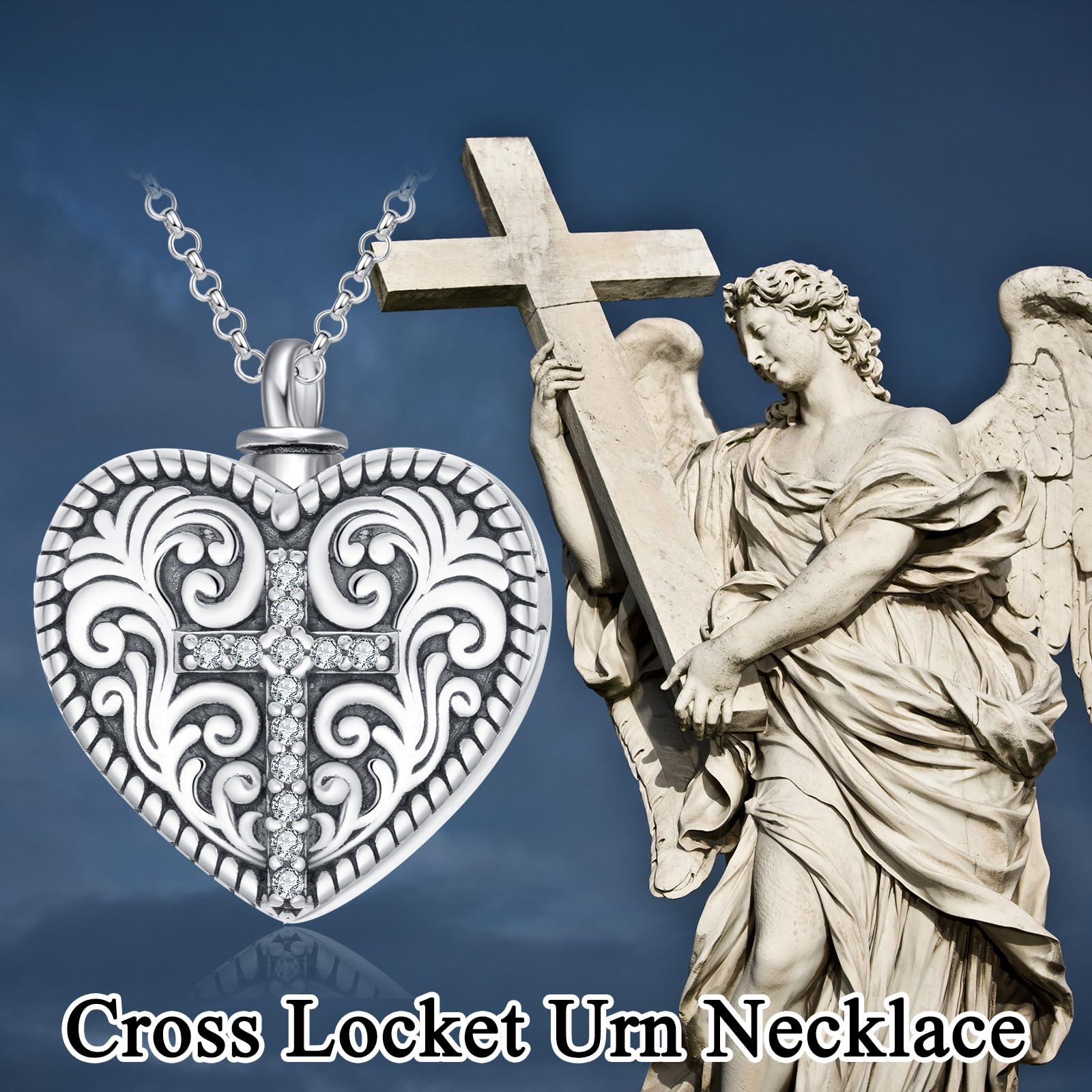 Collana con medaglione a forma di cuore personalizzato per ceneri e immagini, in argento Sterling 925, medaglione personalizzato per cremazione, per ceneri commemorative, gioielli da donna