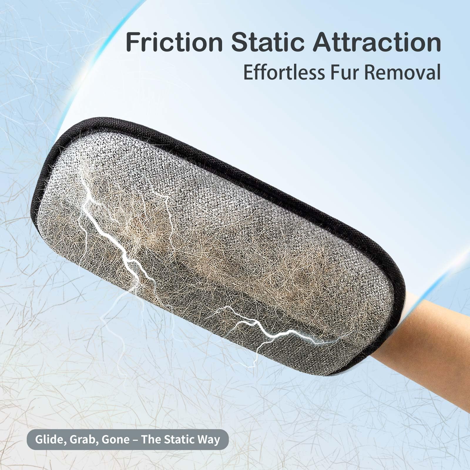 Condition photo showing New/Like New for Thickened Pet Hair Removal Glove - Electrostatic Cat Dog Hair Remover Glove, Reusable Magic Brush Pet Hair Remover Tool for Couch, Carpet, and Car Seat (Black,1 Pack)