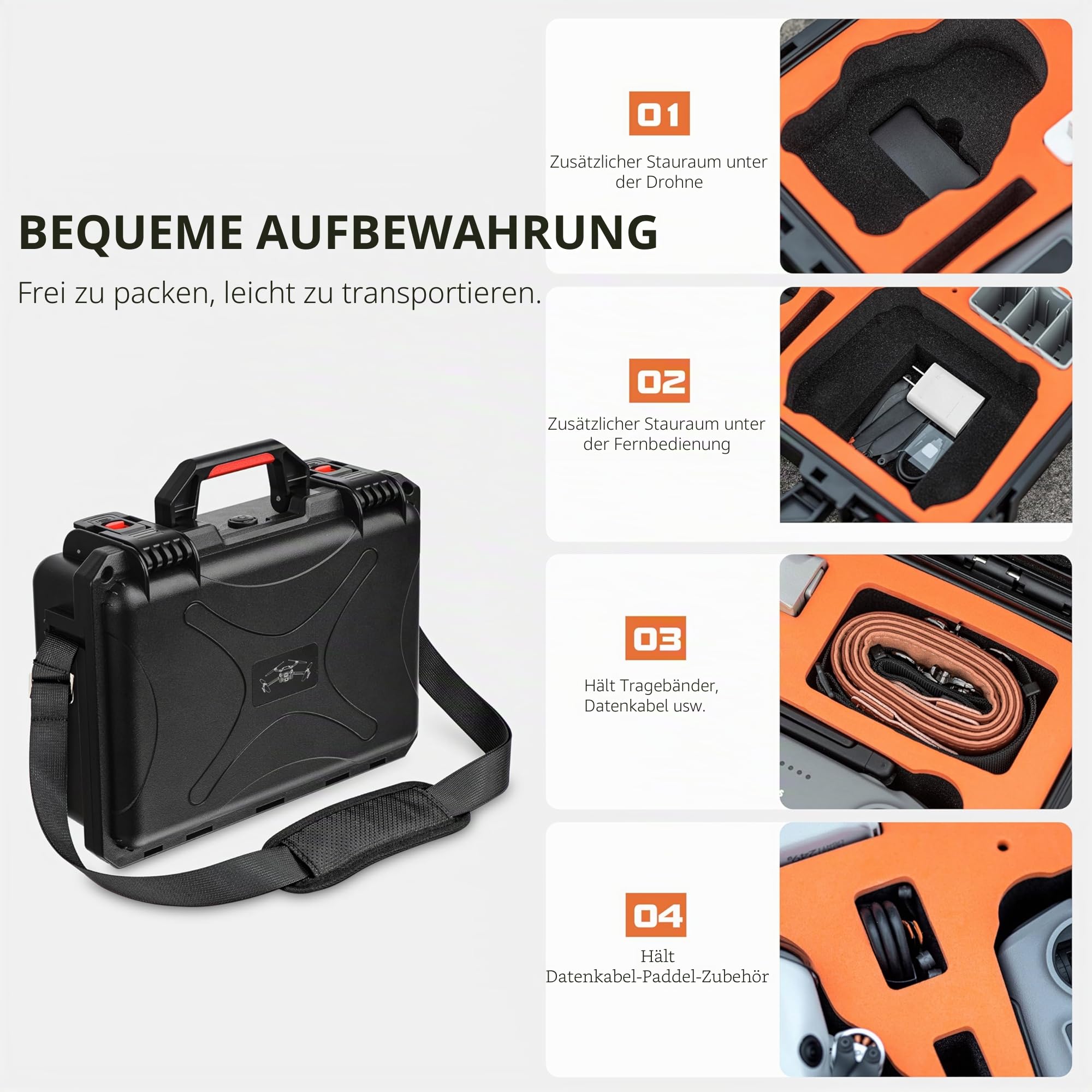 STARTRC Mini 4 Pro Waterproof Hard Case - Sichere Tragetasche für DJI Mini 4 Pro/Mini3 Fly More Combo Drohnenzubehör - Robuste und wasserfeste Aufbewahrung für DJI RC 2/RC-N2