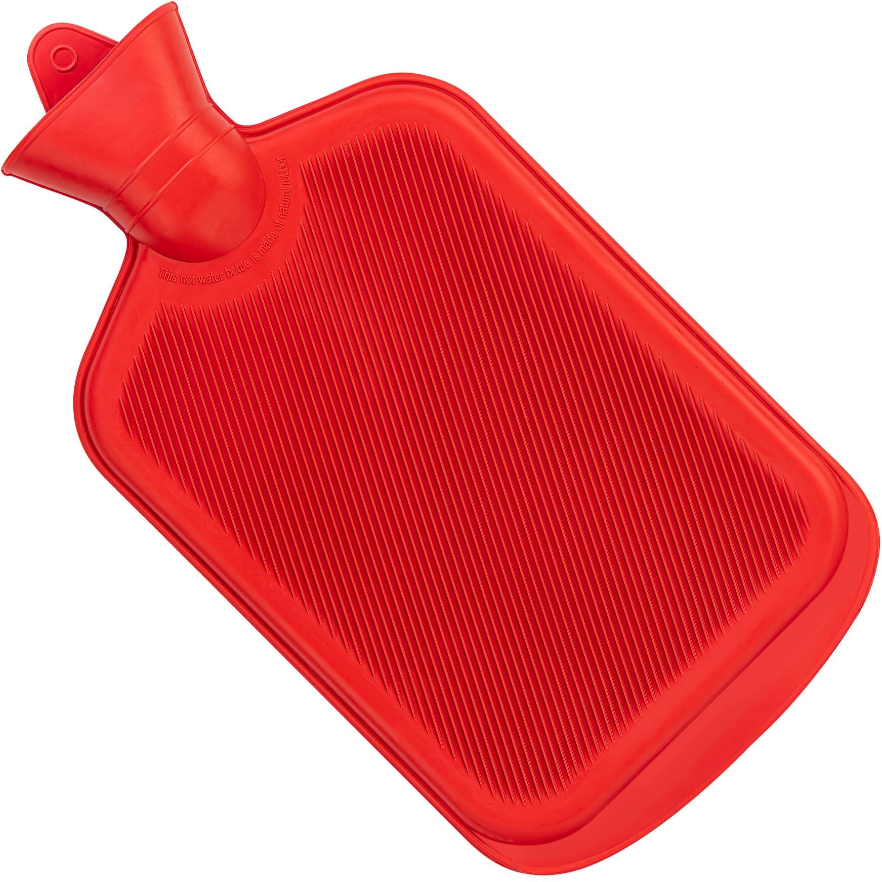 SteadMax Hot Water Bottle, 2L (68oz) Natural Rubber -BPA Free- Durable Large Hot Water Bag for Hot Compress and Heat Therapy, Pain Relief from Cramps, Back Pain, Sore Muscles, Injuries, Red