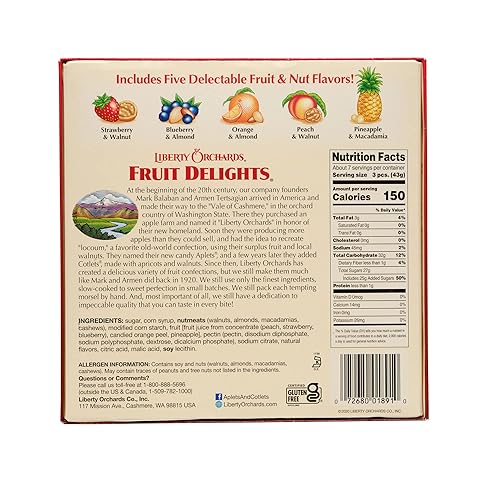 Miniatura 4 de Liberty Orchards, Fruit Delights - Surtido de dulces veganos de frutas y nueces, bocadillo gourmet Turkish Delight de 10 onzas