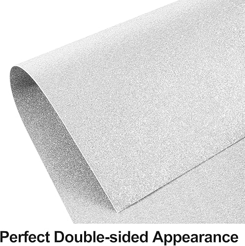 Miniatura 3 de Cartulina plateada con purpurina de doble cara de 12 x 12 pulgadas para Cricut, 24 hojas de cartulina plateada de 12 x 12 pulgadas, papel plateado